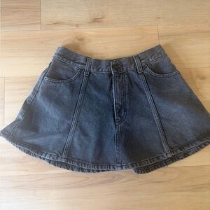 High-Waist Black Denim Mini Skirt